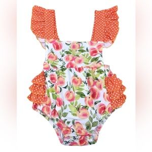 Peach Ruffle Bubble Romper